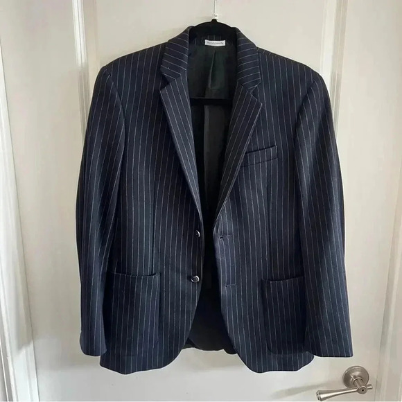 347 Dolce & Gabbana Pin Striped 2 Button Blazer Size 44 - Picture 1 of 5